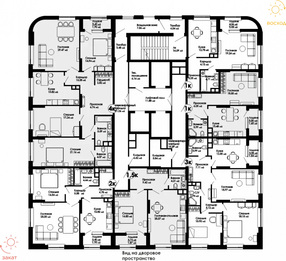 планировка квартир на 3 этаже